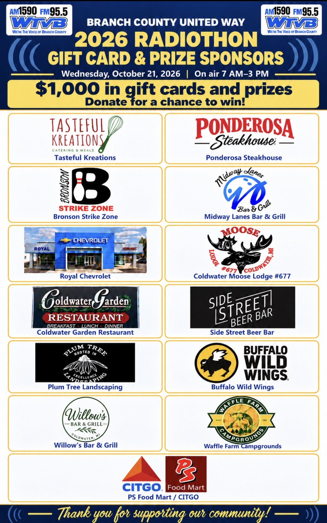 Gift Card Sponsors 2026